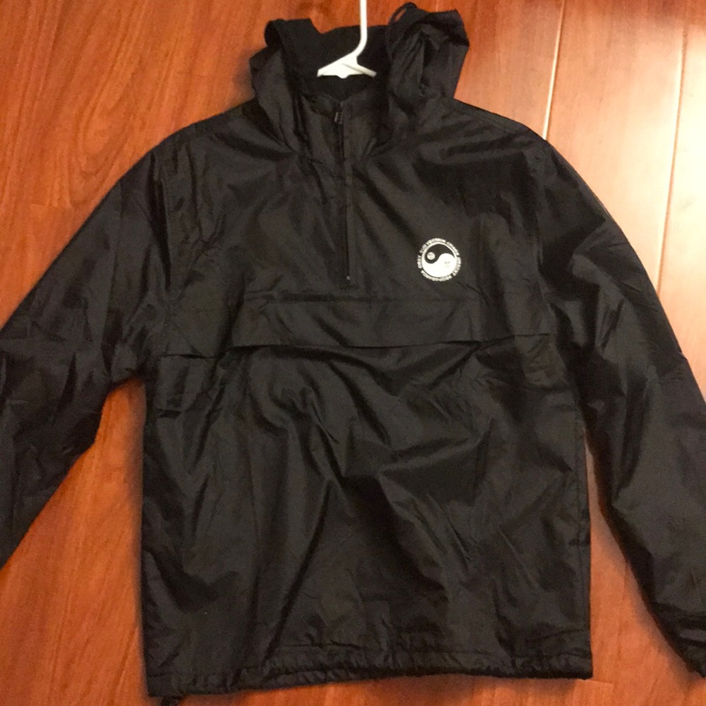 Black and white Obey windbreaker halfzip